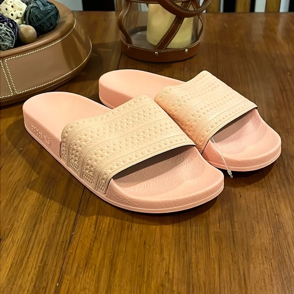 Adidas Adilette Slides Sandals Shoes Hazel Coral flip flops Italy BA7538 Mens 12